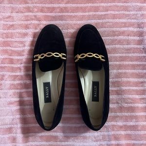 Bally Black Suede Loafers